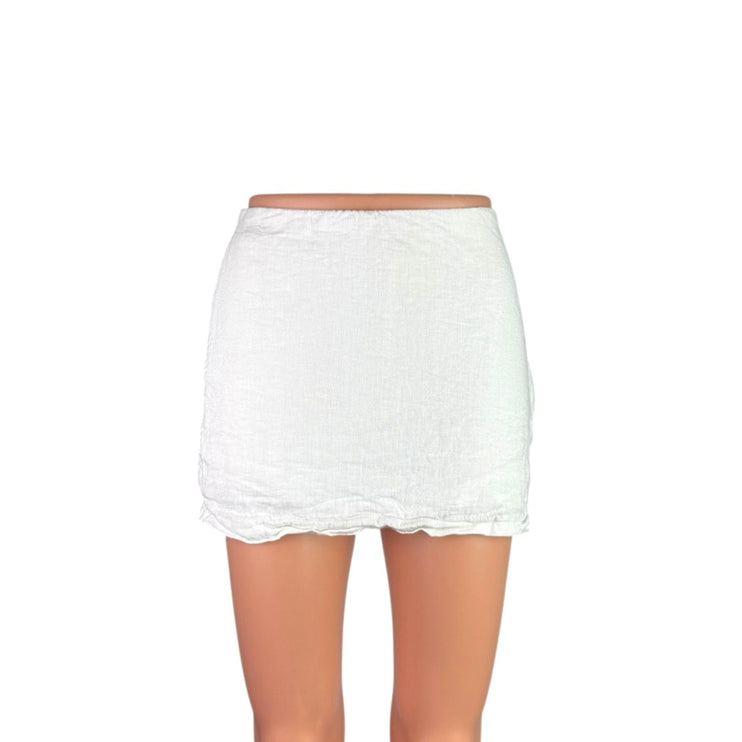 Abercrombie & Fitch Scarlett White Linen High Rise Mini Pencil Skort Skirt Sz XS