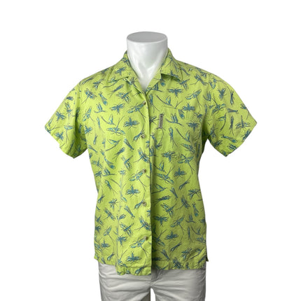 Columbia Men's Green Firefly Graphic Pocket Short Sleeve Button Up Shirt Top M
