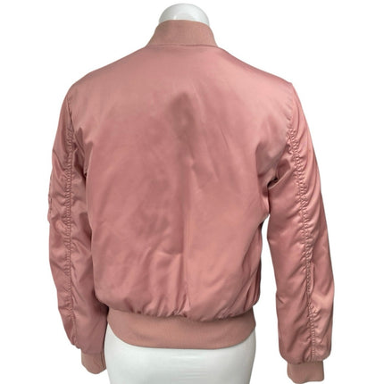 Aritzia Babaton Gilman Women' Pink Full Zip Long Sleeve Classic Bomber Jacket S