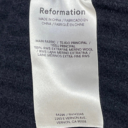 Reformation Dark Blue Long Sleeves Ribbed Knit Turtleneck Sweater Tunic Top XS