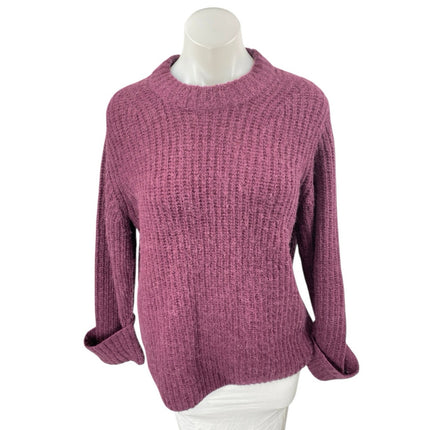 Vince Women's Purple Wool Alpaca Knit Long Sleeve High Neck Sweater Top Size M