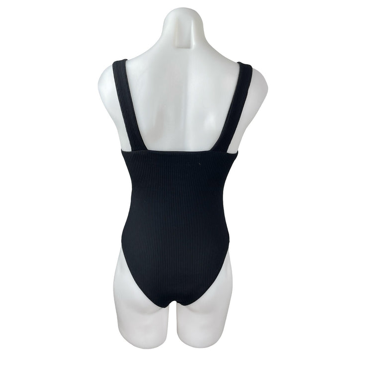 Princess Polly Black Ribbed Knit Sleeveless Sculpt Cami Tank Tank Top Size 4