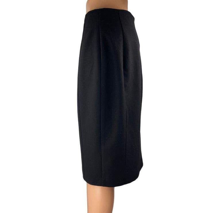 Worthington Women's Black High Waisted Zipper Knee Length Pencil Skirt Size 6P
