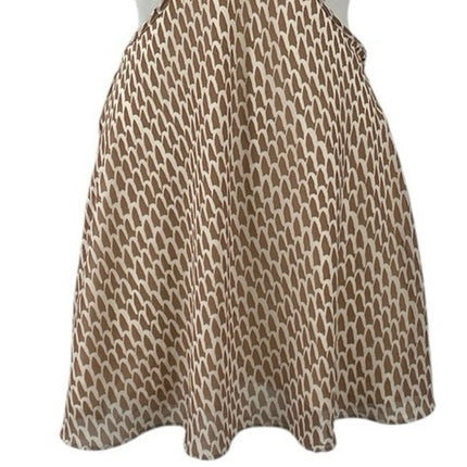 Hallelu Brown Geometric Halter Sleeveless Cutout Tie A Line Mini Dress Size M