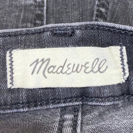 Madewell Women's Black High Rise Skinny Frayed Raw Hem Crop Denim Jeans Pants 25