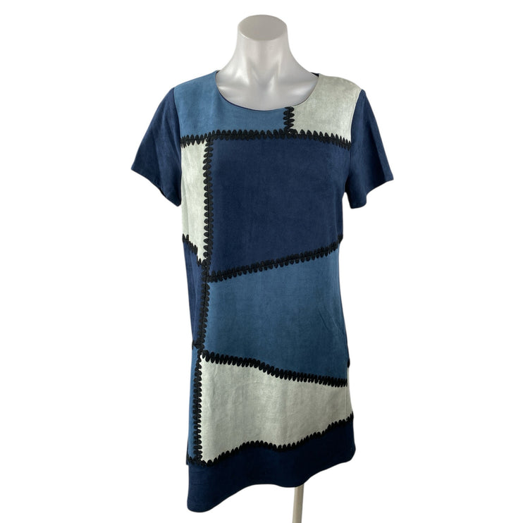 Design Lab Multicolor Colorblock Patchworks Short Sleeve Mini T-Shirt Dress Sz M