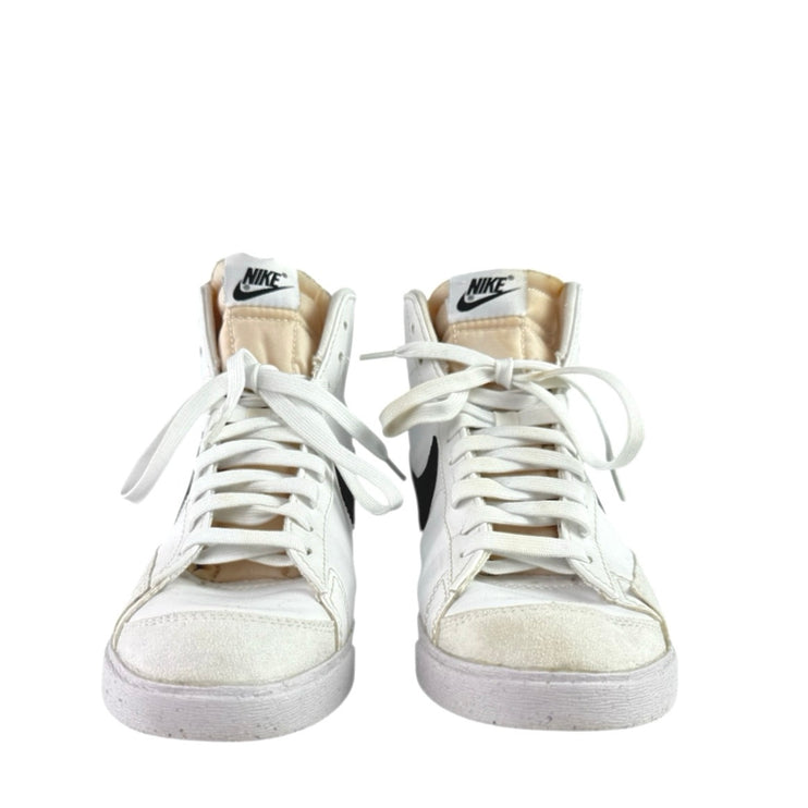 Nike Blazer Mid 77 Women's White Black High Top Lace Up Leather Sneakers Sz 9.5