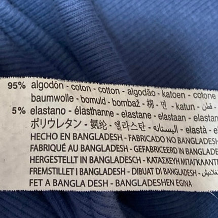 Zara Women's Blue Long Sleeve Ribbed Knit Ruched Tie Front Crop Top Size S