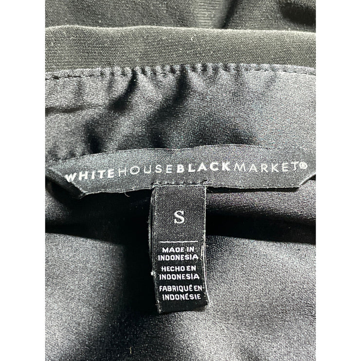 White House Black Market Black Long Sleeve Tie Button Down Mini Shirt Dress Sz S