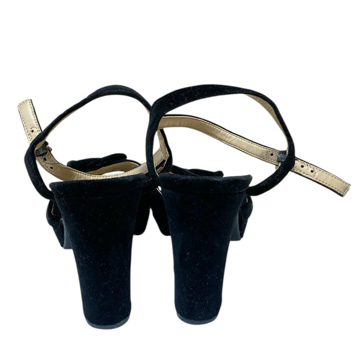 Naturalizer Adelle Women's Black Open Toe Ankle Strap Block Heels Sandals Sz 10