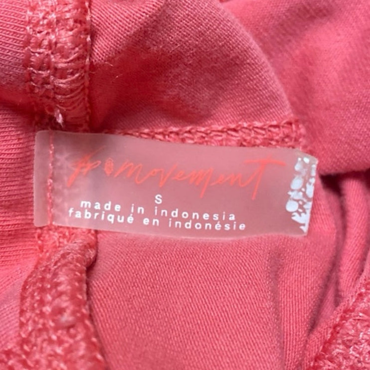Free People Pink High Waisted Tight Yoga Workout Athletic Biker Shorts Size S