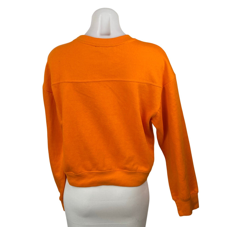 Zara Women's Coral Crew Neck Long Sleeve Knit Boxy Sweater Sweatshirt Top Size S