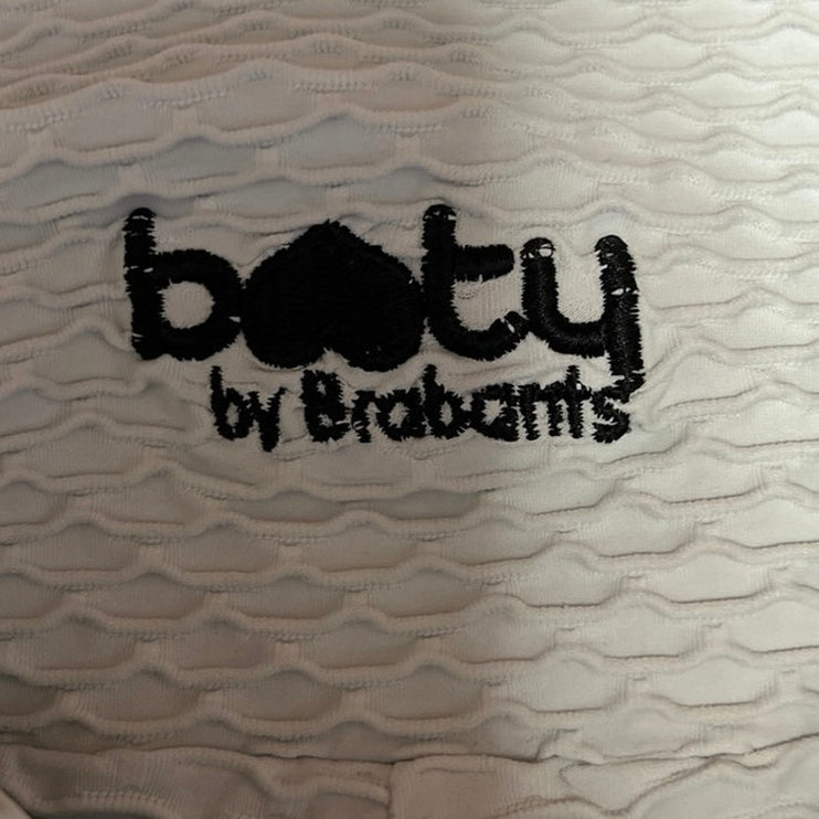 Booty by Brabants White Croco Skin High Waist Athletic Bike Running Shorts Sz S