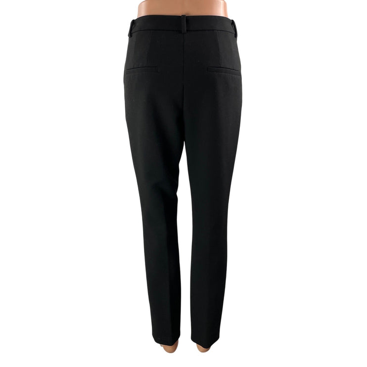 Zara Women's Black High Waisted Career Slim Straight Trousers Pants Size 4