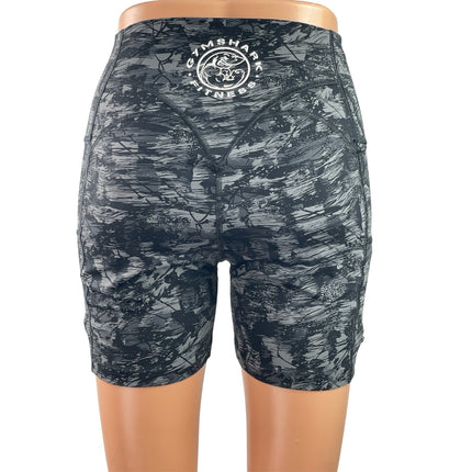 Gymshark Women's Black Abstract High Rise Yoga Athletic Biker Shorts Size S