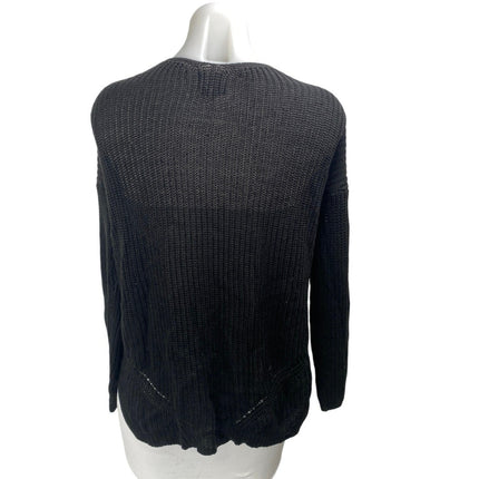 Hippie Rose Women's Black Long Sleeve Knit Open Cardigan Sweater Top Size L