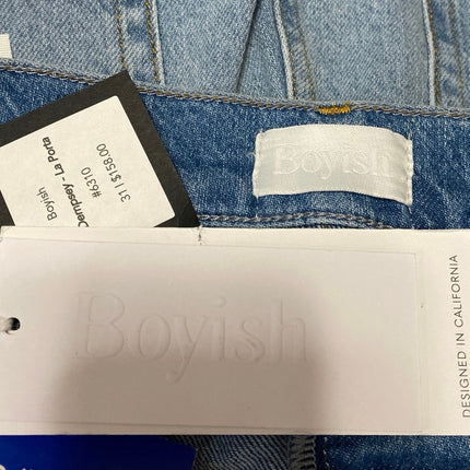 NEW Boyish The Dempsey Blue Laporta Wash High Rise Straight Denim Jeans Size 31