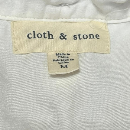 Cloth & Stone Women's White Sleeveless Button Down Shirt Blouse Tank Top Size M