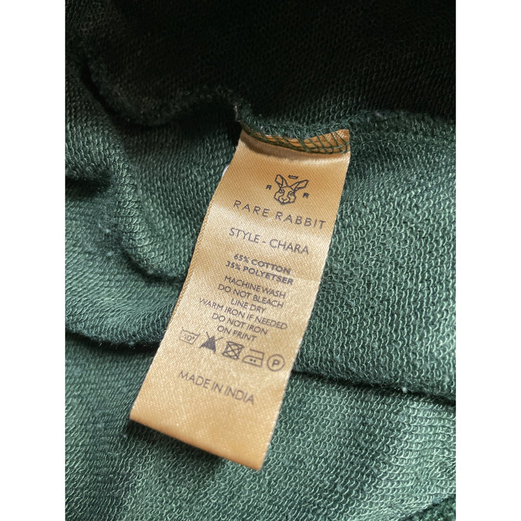 Rare Rabbit Chara Mens Green Crew Neck Long Sleeve Slim Sweatshirt Sweater Top M
