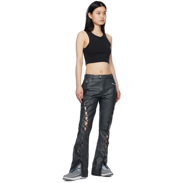 NEW $400 Nike Jordan x Travis Scott Cactus Jack Genuine Leather Moto Pants Sz 2