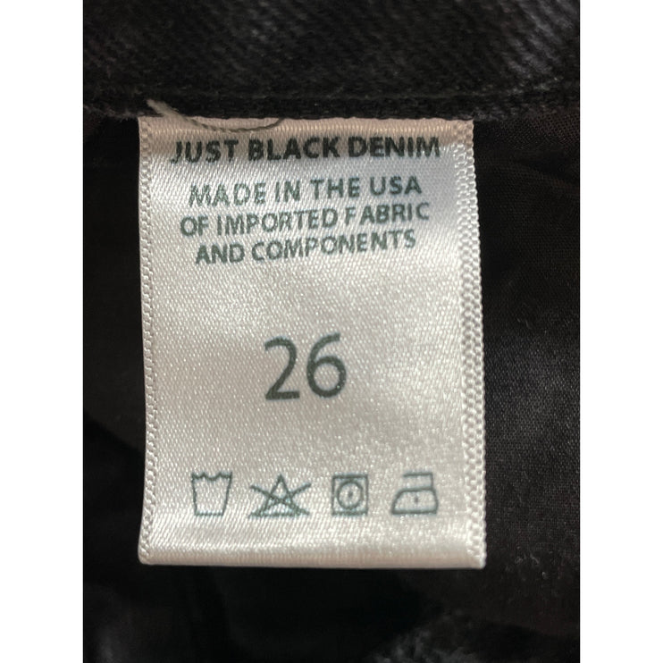 Just Black Denim Women's Distressed High Waisted Straight Denim Jeans Pants 26