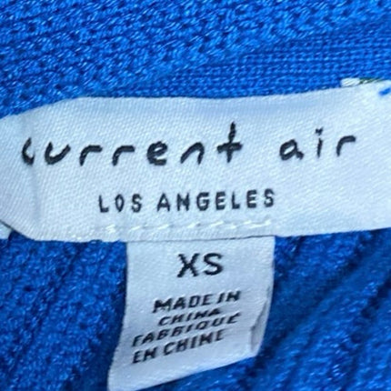 Current Air Blue Rib Cable Knit Long Sleeve Button Up Cardigan Sweater Top XS