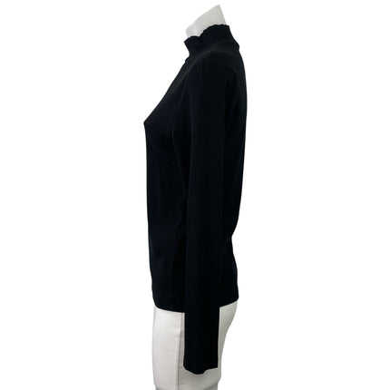 Banana Republic Women's Black Ribbed Knit Mock Neck Long Sleeve Sweater Top M