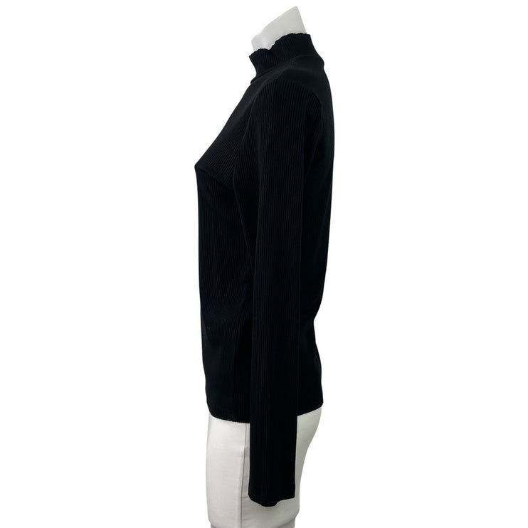 Banana Republic Women's Black Ribbed Knit Mock Neck Long Sleeve Sweater Top M
