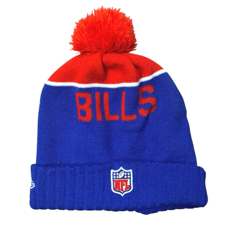 New Era Buffalo Bills Sport Pom Poim Cuffed Knit Winter Snow Beanie Cap Hat OS