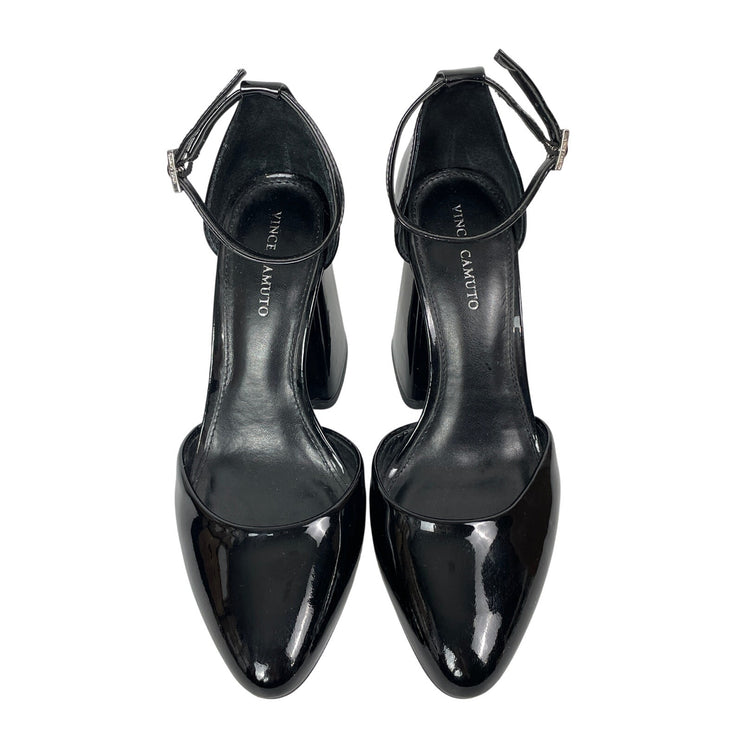 Vince Camuto Women's Black Patent Pointed Toe Block Heels d'Orsay Pumps Sz 7.5
