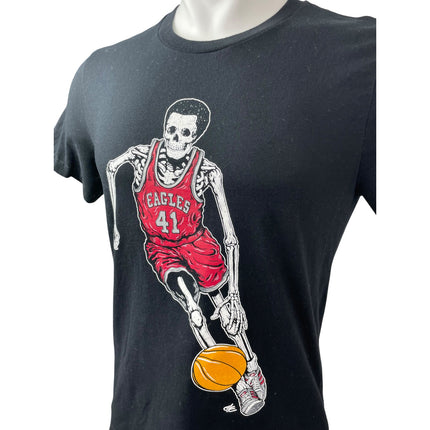 Runaway Men's Black Eagles 41 Skeleton Player Basketball T Shirt Tee Top Size M