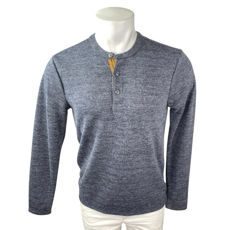 NEW Banana Republic Men's Gray Long Sleeve Casual Henley T Shirt Tee Top Size S