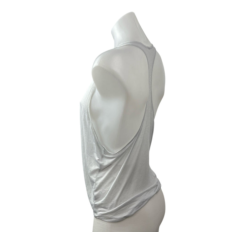 Alo Yoga White Scoop Neck Sleeveless Sports Athletic Activewear Tank Top Sz S/M