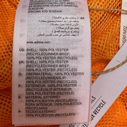 NEW Adidas Men's Orange White 3-Striped Drawstring Swim Trunk Board Shorts S