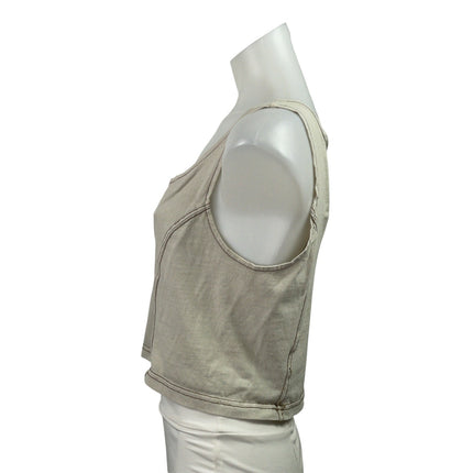 Urban Outfitters Women's Beige Stitch Sleeveless Cami Cropped Tank Top Size S
