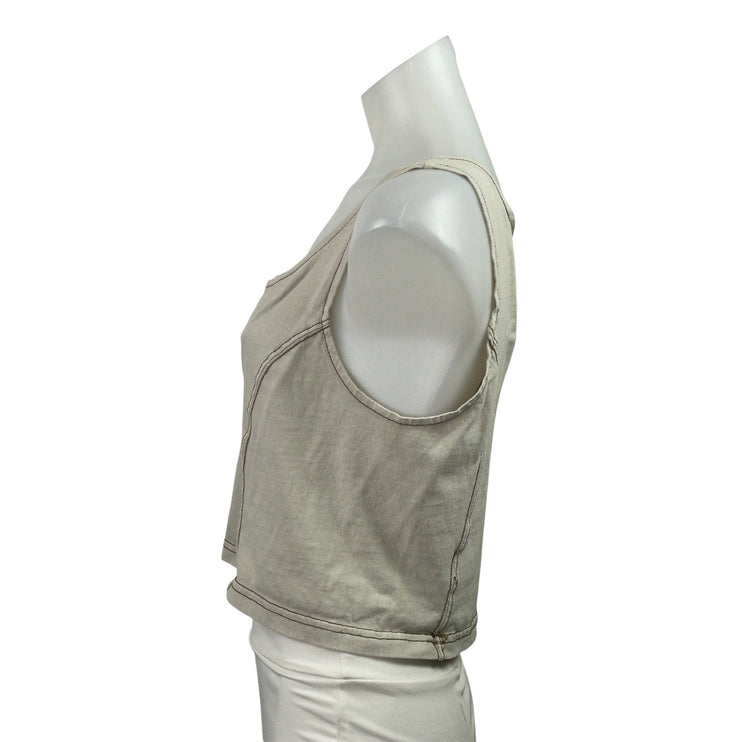 Urban Outfitters Women's Beige Stitch Sleeveless Cami Cropped Tank Top Size S