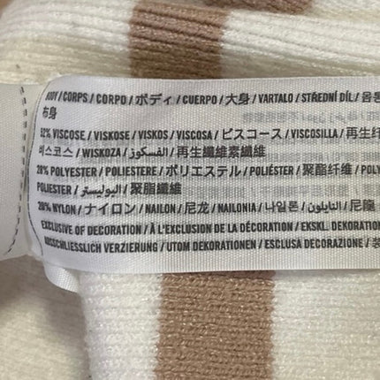 Abercrombie & Fitch White Brown Striped Long Sleeve Oversized Sweater Top XL