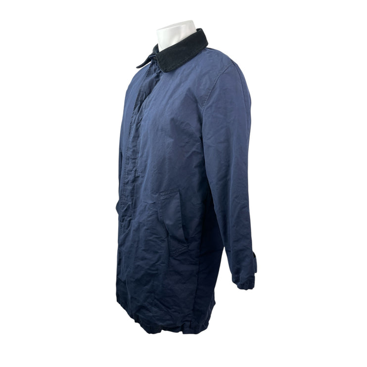 Banana Republic Men's Navy Blue Plaid Lined Long Sleeve Button Down Jacket Sz M