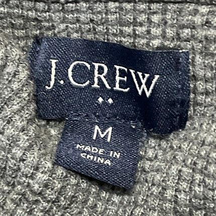 J. Crew Mens Heather Gray Long Sleeves Waffle Knit Henley Pullover Sweater Top M
