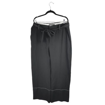 NEW Zara Women's Black Wide Leg High Waist Tie Belted Trousers Dress Pants Sz XL