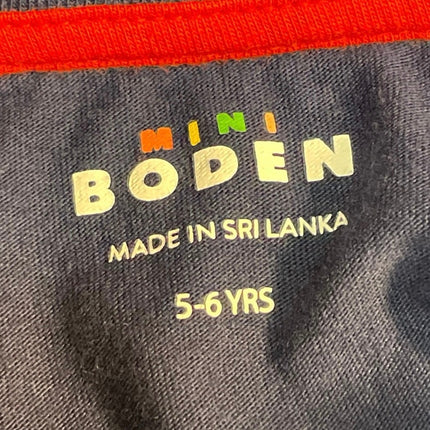Mini Boden Kids Girls Navy Blue Guinea Pig Crew Neck Long Sleeve Top Size 5-6