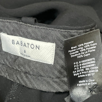Aritzia Babaton Black High Waisted Pleated Relaxed Tapered Trouser Dress Pants 8