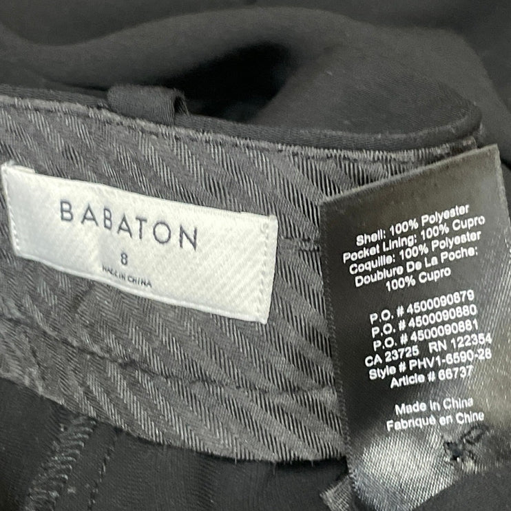 Aritzia Babaton Black High Waisted Pleated Relaxed Tapered Trouser Dress Pants 8