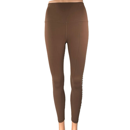 Urban Chiropractic Brown Spell Out Logo Yoga Athletic Leggings Pants Size S