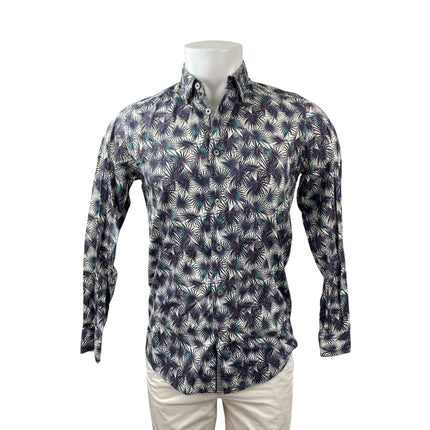 Ted Baker Men's Multicolor Leaf Casual Long Sleeve Button Down Shirt Top Size M