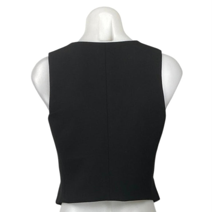 Aritzia Babaton Deniro Womens Black Sleeveless Button Tank Sweater Vest Top 2
