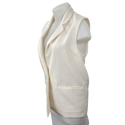 Abercrombie & Fitch White Notched Collar Sleeveless Vest Blazer Coat Jacket M