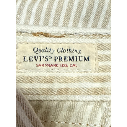 Levi's Beige Stripe High Rise Straight Palazzo Wide Leg Dad Denim Jeans Pants 28