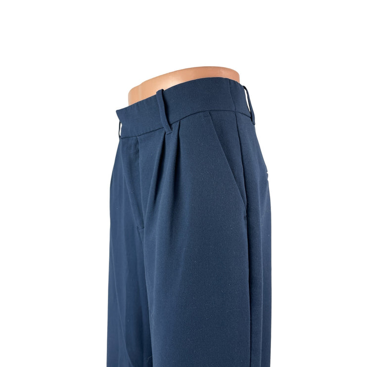 Abercrombie & Fitch Women's Navy Blue Wide Leg High Rise Trousers Pants Size M