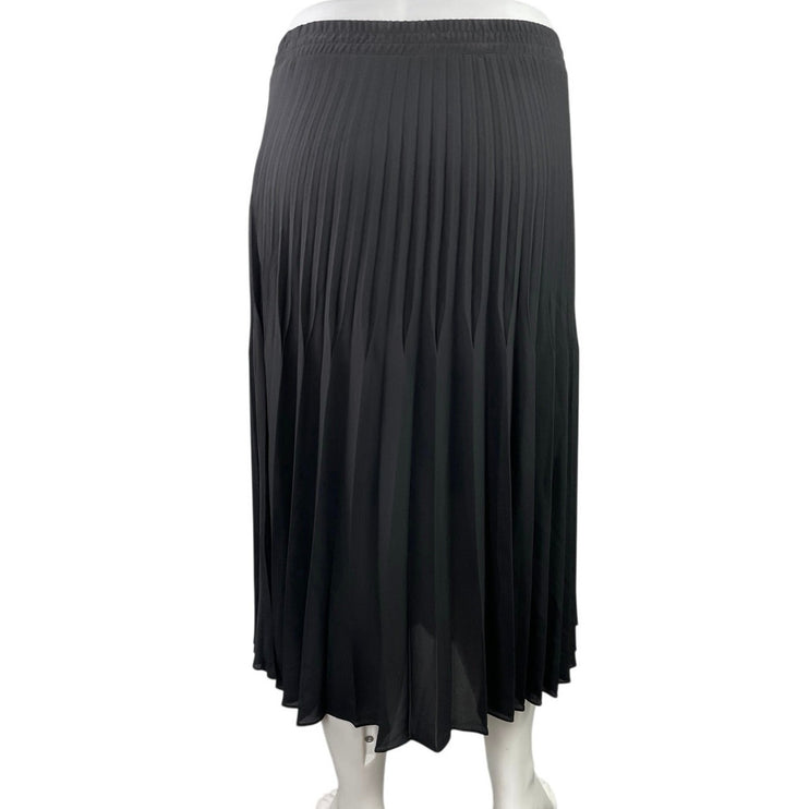 Max Studio Women's Black Pleated High Waisted Maxi Flared A-Line Skirt Size XL